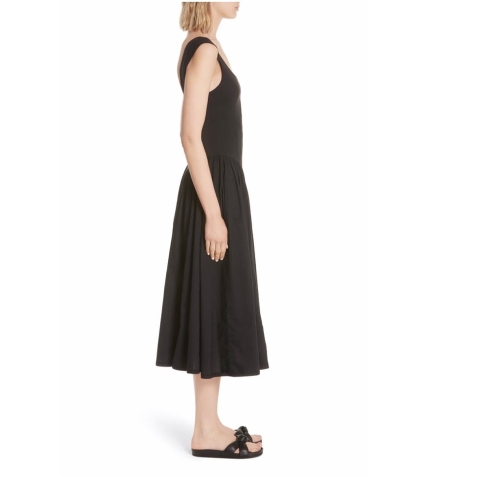 La Vie Rebecca Taylor Voile Jersey Dress 100% Cotton Scoop Neck Midi Swingy Med - Picture 3 of 14
